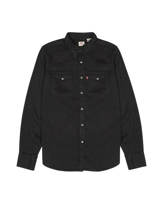 mens black levi denim shirt