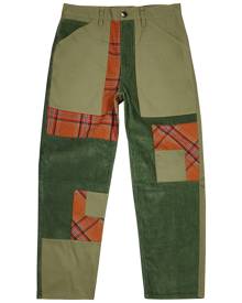 JW Anderson Green Patchwork Straight-leg Trousers