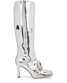 Silver Women’s Knee High Boots - Shoes | Stylicy India