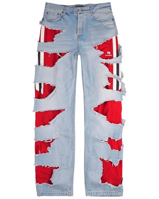 balenciaga destroyed jeans