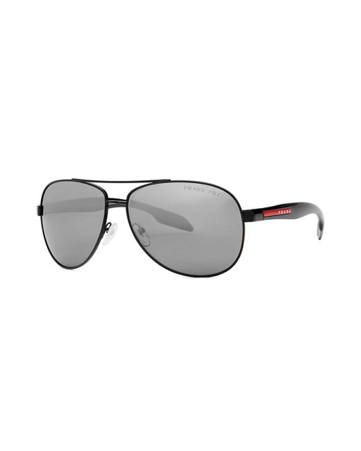 prada pillow polarized 56mm navigator sunglasses