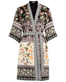 Flora printed satin kimono Harvey Nichols Women Clothing Sweaters Cardigans Kimonos 
