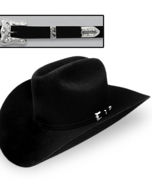 black cowboy hat with red trim