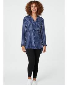 Izabel London Polka Dot Tie Waist Shirt