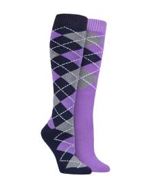 Storm Bloc StormBloc® Ladies EQuestrian Midweight Argyle Socks Navy/Lilac Storm Bloc StormBloc® Ladies EQuestrian Midweight Argyle Socks Navy/Lilac