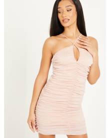 Womens Quiz Pink Glitter Mesh Bodycon Dress Size 10
