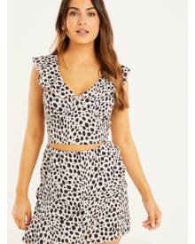 Quiz Petite Stone Animal Print Skirt