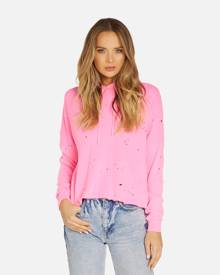 Lowry LE Distressed Hoodie - Neon Pink XS