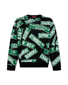 supreme street signs sweater