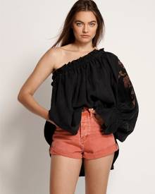 florence embroidered one shoulder top