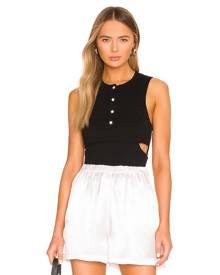 CAMI NYC Pippy Rib Knit Top in Black. Size L, M, S.