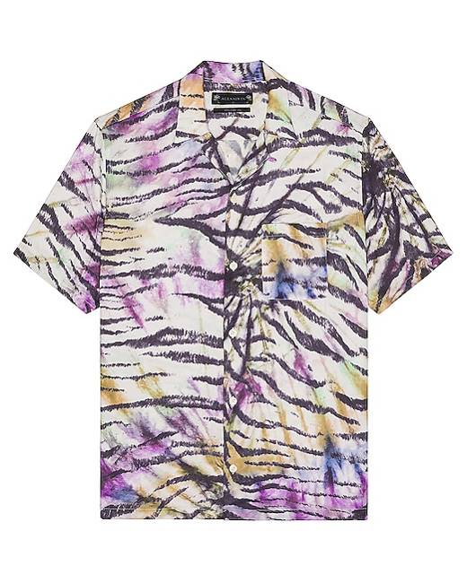 ALLSAINTS Starburn Relaxed Fit Star Print Camp Shirt