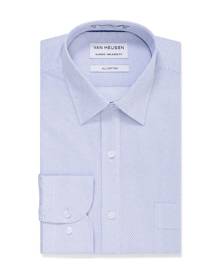 Van Heusen Business Shirts Classic Relaxed Fit Shirt Blue Self Print