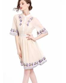 NBRAND Embroidery A-Line Dress