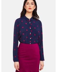 Oxford Poppy Shirt with Polka Dot