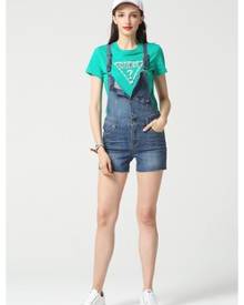 Guess Pintucked Denim Shortalls