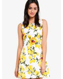 fit and flare yellow dress