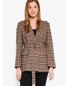 Mango Gingham Check Blazer