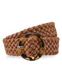 plaited brown belt