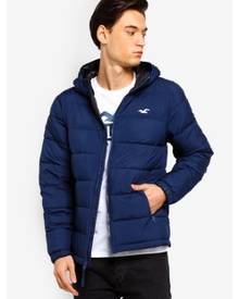 Hollister Wide Channel Cozy Puffer Jacket In Beige-Neutral for Men