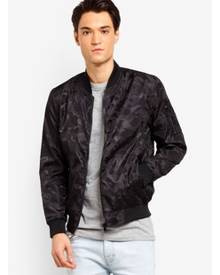 Brave Soul Jacquard Camo Bomber Jacket