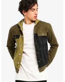 Mens denim store jacket green