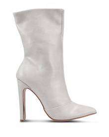 public desire empire off white patent block heeled ankle boots