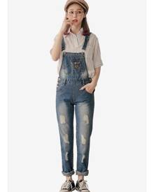 Tokichoi Distressed Denim Overalls