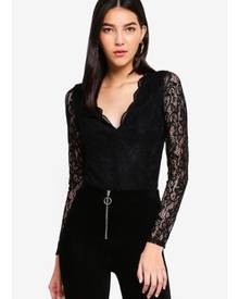 Miss Selfridge Long Sleeve Lace Bodysuit