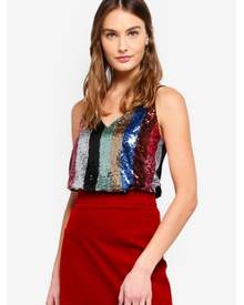 WAREHOUSE Rainbow Sequin Cami