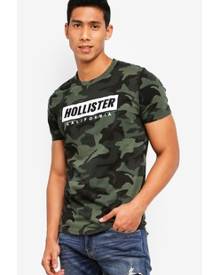 Hollister 5 pack large tech logo t-shirt in multi