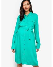 MAMA.LICIOUS Mamalicious Maternity Long Sleeve Midi Dress In Khaki