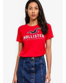 Hollister cool girl collegiate t-shirt in light blue