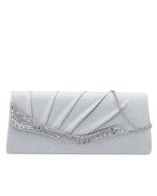 Matte silver hot sale clutch bag