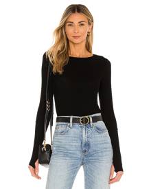 Michael Lauren Everett Long Sleeve Thumbhole Tee in Black. Size L, M, XS.