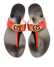 Gucci red thong online sandals