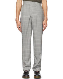 R13 Grey Plaid Crossover Trousers