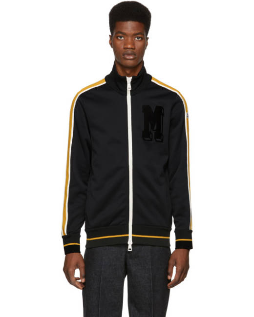 moncler tracksuit black and yellow