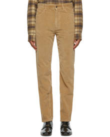 Gucci Brown Washed Velvet Corduroy Trousers