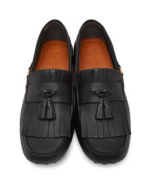 Gucci Black Tassel Driver Loafers