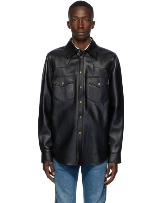 Gucci jacket cheap leather mens