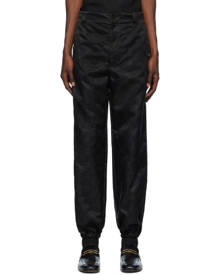 Gucci Black Nylon Canvas GG Trousers