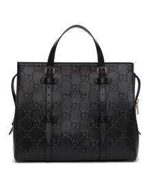 Gucci Black Gucci Signature Weekender Tote