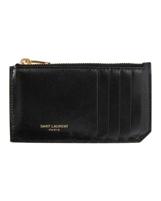 Saint Laurent Zip Fragments YSL Monogram Pouch Card Case Wallet - Bergdorf  Goodman