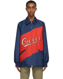 cotton viscose jacket with gucci script