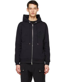 Moncler Navy Stripe Logo Hoodie