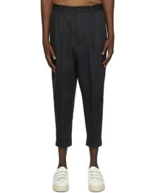 AMI Alexandre Mattiussi Navy Oversized Carrot Fit Trousers