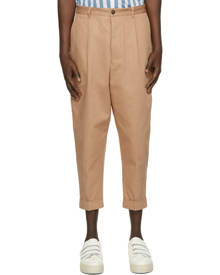 AMI Alexandre Mattiussi Beige Oversized Carrot Fit Trousers