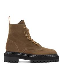 Proenza Schouler Taupe Lug Sole Combat Boots