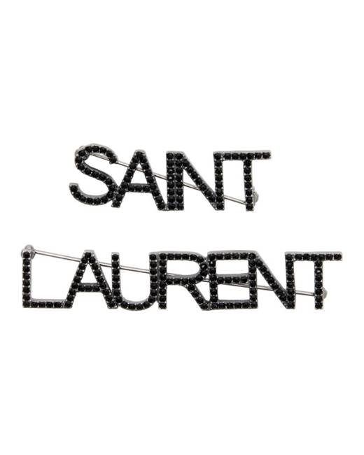 Saint Laurent Tiger Textured YSL Brooch